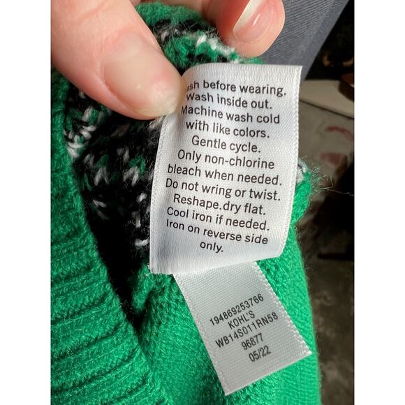 Celebrate together ugly christmas sweater reindeer rudolph plaid red green pink - Picture 11 of 11